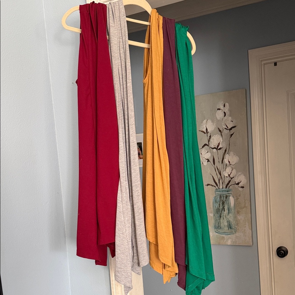 Zenana Outfitters Women's Sleeveless Cardigan- Red, Gray, Yellow, Green, Purple